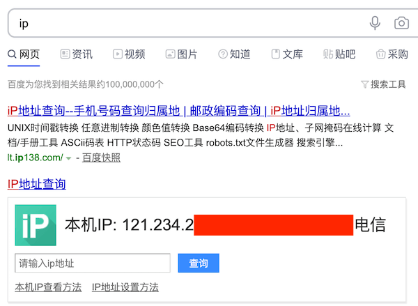 本机IP查询