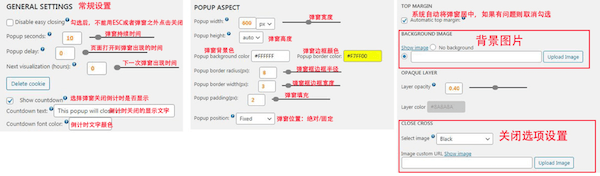 itro popup常规设置