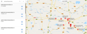 利用谷歌地图搜索仙桃地区的相关供应商